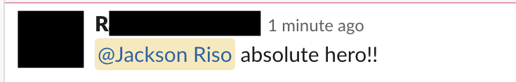 Redacted client reaction screenshot