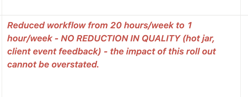 Redacted client testimonial screenshot