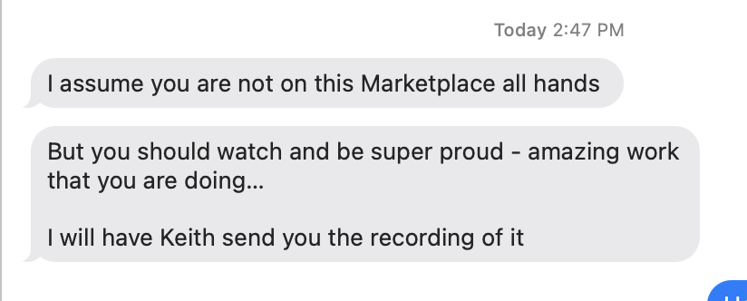 Redacted client testimonial screenshot